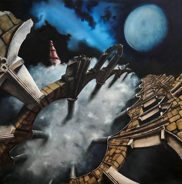 Twisted Moon Limited Edition Canvas Giclée Print (51 x 51 cm)
