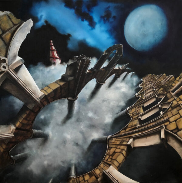 Twisted Moon Limited Edition Canvas Giclée Print (92 x 92 cm)